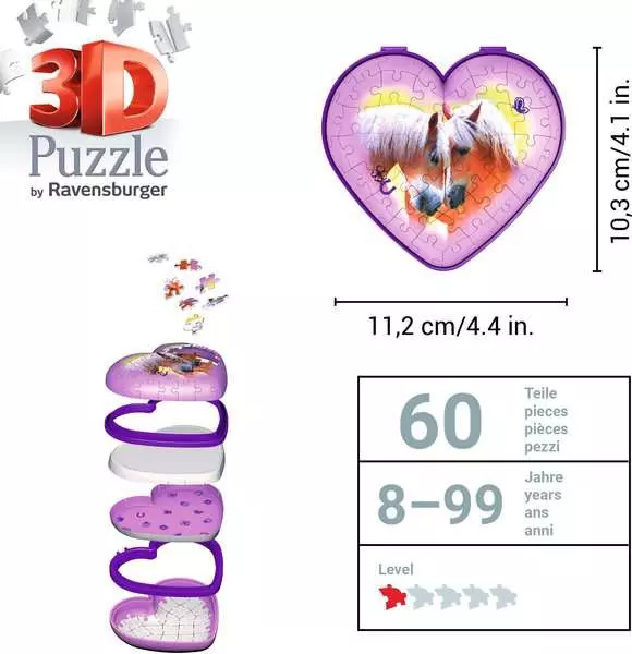 Ravensberger Matratzen 3D Puzzle Herzschatulle - Pferde Im Verkauf