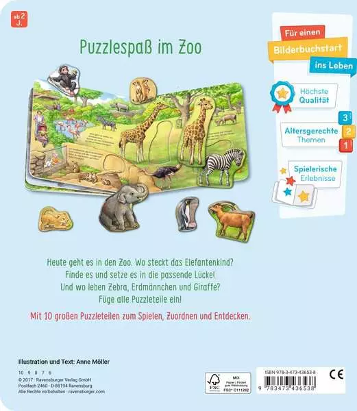 Ravensberger Matratzen Mein großes Puzzle-Spielbuch: Zoo Preisnachlass