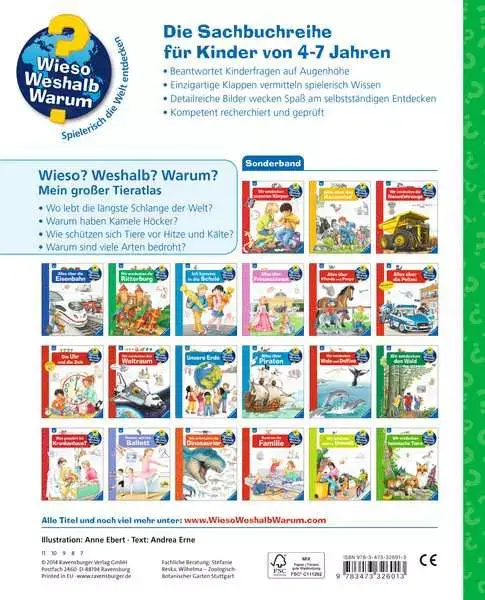 Ravensberger Matratzen Ravensburger Wieso? Weshalb? Warum?: Mein großer Tieratlas Neuheiten