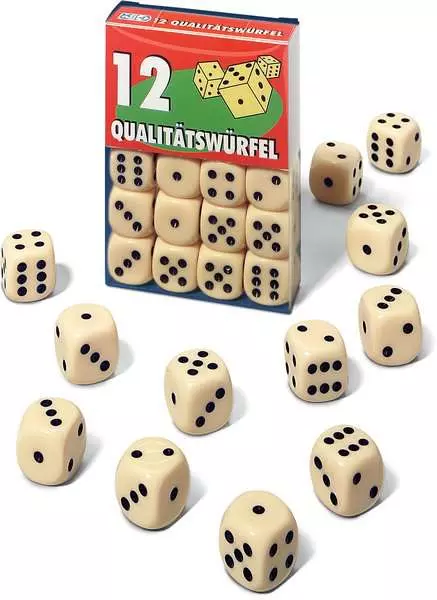 Ravensberger Matratzen 12 Qualitätswürfel in Klarsichtbox - Würfelspiel ab 8 Jahren Begrenzt auf 3 Tage