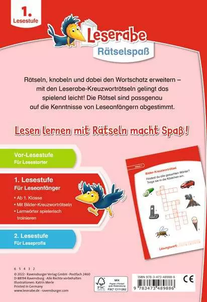 Ravensberger Matratzen Leserabe: Kreuzworträtsel zum Lesenlernen (1. Lesestufe) Limitierter Zeitrabatt
