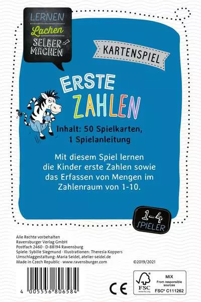 Ravensberger Matratzen Lernen Lachen Selbermachen: Erste Zahlen - Kartenspiel ab 5 Jahren Fabrikpreis