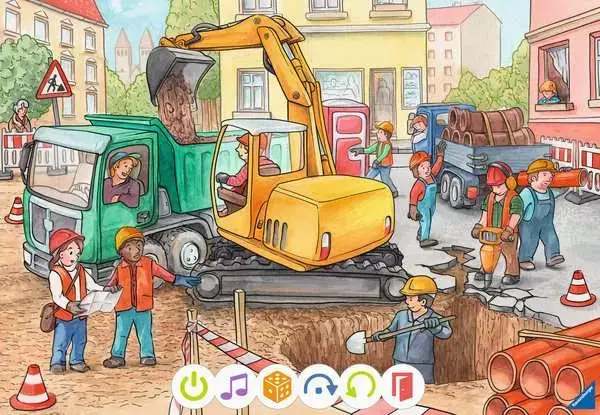 Ravensberger Matratzen Kinderpuzzle ab 3 Jahren - tiptoi® Puzzle für kleine Entdecker: Baustelle - 12 Teile Cyber Monday