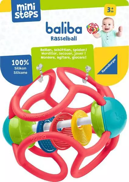 Ravensberger Matratzen baliba Rasselball rot - Babyspielzeug ab 3 Monaten Vierteljährliche Förderung