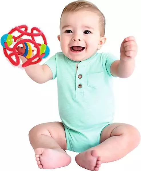 Ravensberger Matratzen baliba Rasselball rot - Babyspielzeug ab 3 Monaten Vierteljährliche Förderung