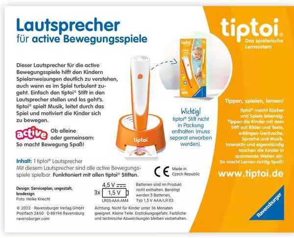 Ravensberger Matratzen tiptoi® ACTIVE Lautsprecher Weihnachtsangebot