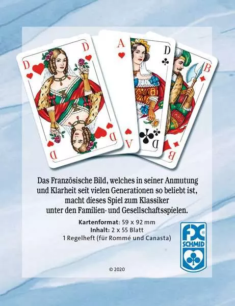 Ravensberger Matratzen Rommé Bridge Canasta - Kartenspiel ab 8 Jahren Neueste Mode