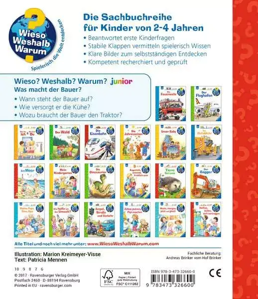 Ravensberger Matratzen Ravensburger Wieso? Weshalb? Warum? junior, Band 62: Was macht der Bauer? 50% Rabatt mit kostenlosem Versand