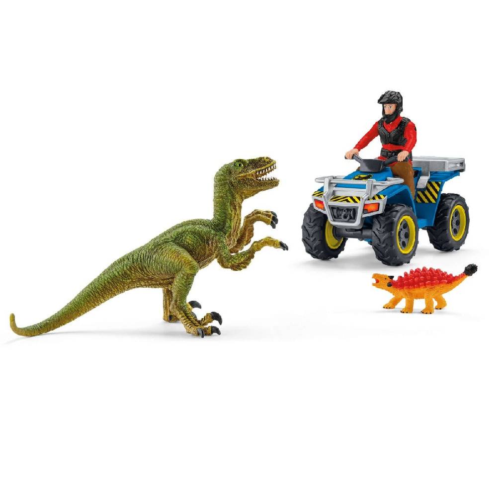 Schleich Flucht auf Quad vor Velociraptor 50% Rabatt mit kostenlosem Versand