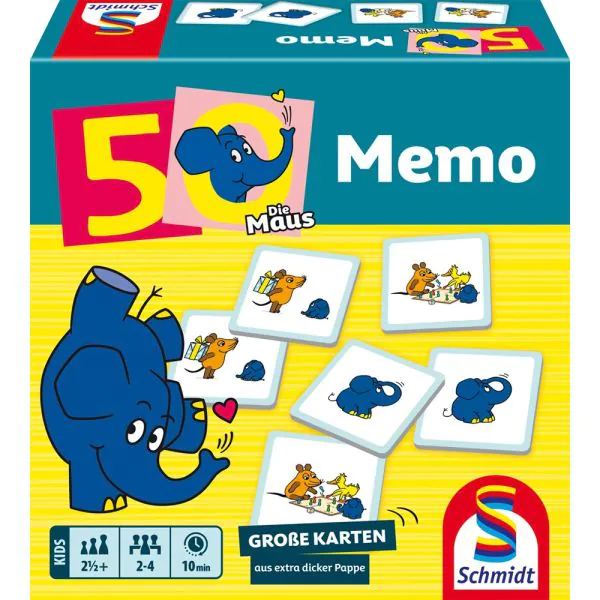 Schmidt Spiele Die Maus: Elefanten-Memo, 50. Geburtstag, Kinderspiel