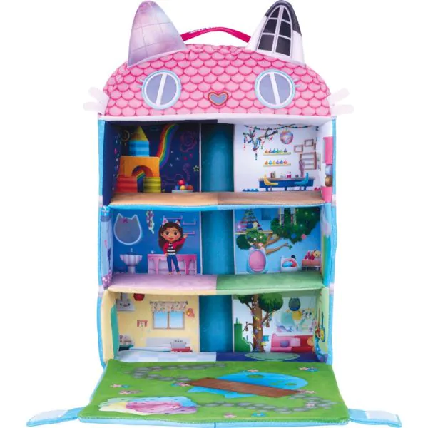 Schmidt Spiele Gabby's Dollhouse: Puppenhaus mit 3 Figuren und Lift, 41 cm, Plüsch