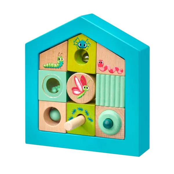 Schmidt Spiele TULIP'S GARDEN by SELECTA® Kleinkindwelt: Entdeckersteine Insektenhotel, 11 Teile