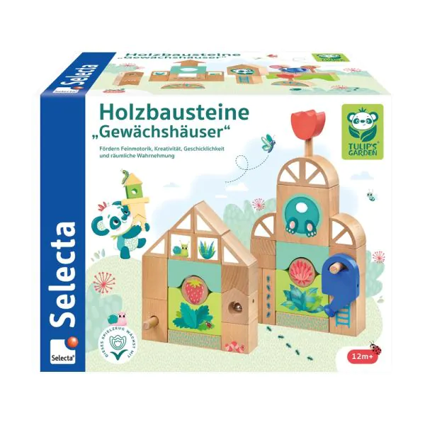 Schmidt Spiele TULIP'S GARDEN by SELECTA® Kleinkindwelt: Holzbausteine Gewächshäuser, 34 Teile Discount Store für neue Produkte
