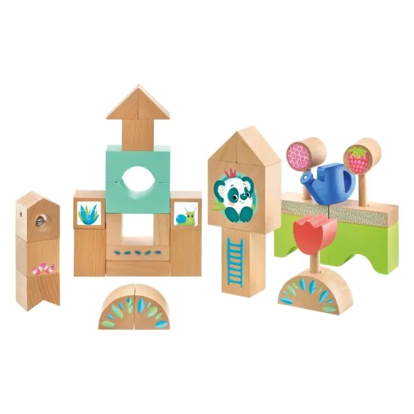 Schmidt Spiele TULIP'S GARDEN by SELECTA® Kleinkindwelt: Holzbausteine Gewächshäuser, 34 Teile Discount Store für neue Produkte