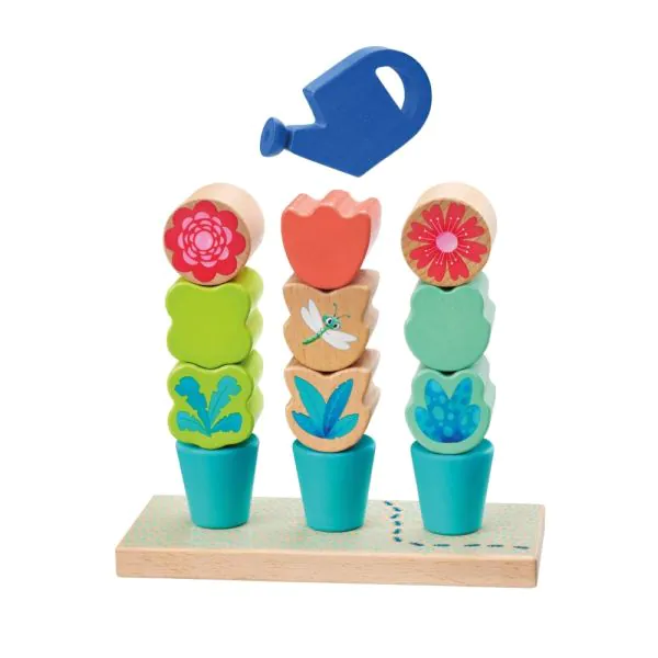 Schmidt Spiele TULIP'S GARDEN by SELECTA® Kleinkindwelt: Steckspiel Blumen, 14 Teile