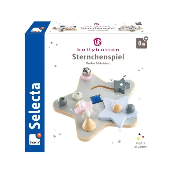 Schmidt Spiele bellybutton: Sternchenspiel, Mobiles Erlebnisbrett aus Holz, 19 cm Begrenzt auf 3 Tage