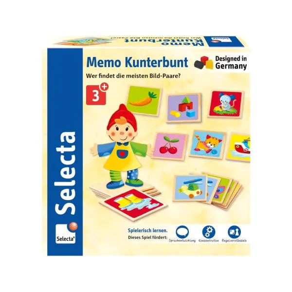 Schmidt Spiele Memo Kunterbunt aus Holz, 36 Teile Speichern exportieren