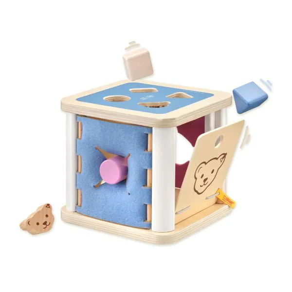 Schmidt Spiele Steiff: Sortierbox mit 4 Holzklötzchen, 16 cm