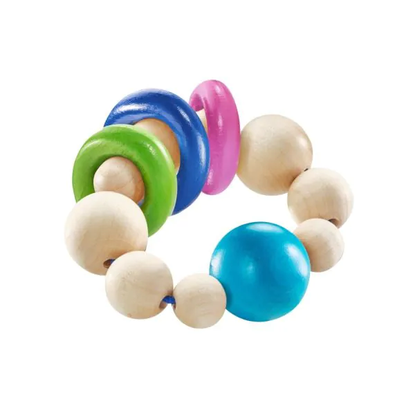 Schmidt Spiele Ringellino, klappernder Greifling aus Holz, 8,5 cm