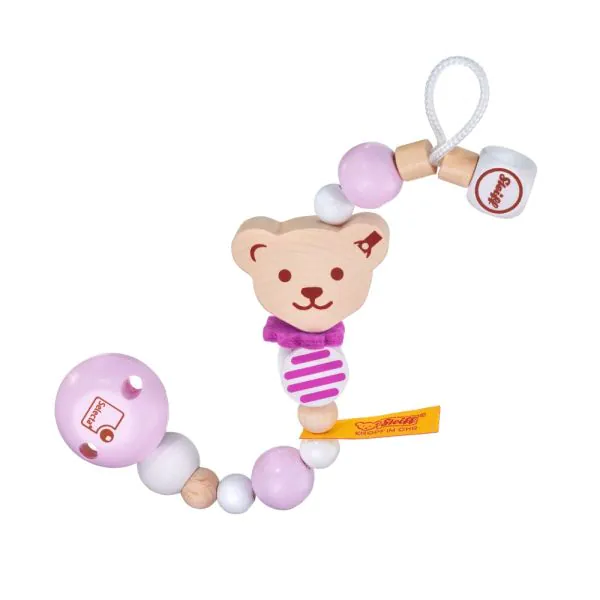 Schmidt Spiele Steiff: Schnullerkette rosa, 21 cm