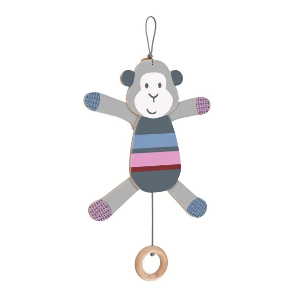 Schmidt Spiele bellybutton: Zappeläffchen, Hampelmann Affe aus Holz, 26 cm