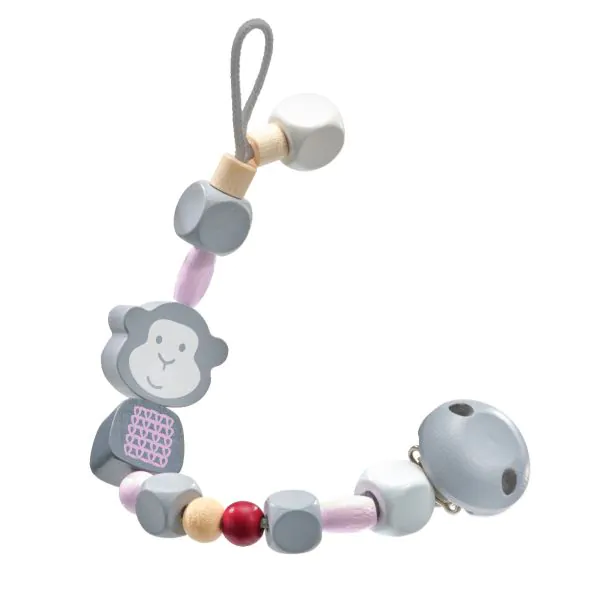 Schmidt Spiele bellybutton: Äffchenglück, rosa, Schnullerkette, 22 cm