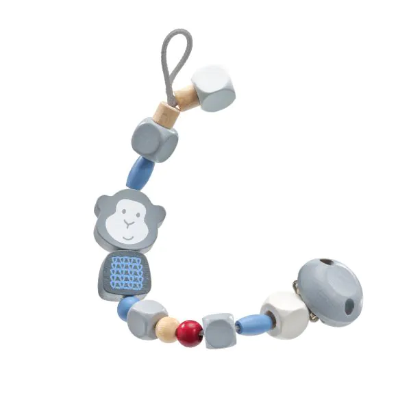 Schmidt Spiele bellybutton: Äffchenglück, blau, Schnullerkette, 22 cm