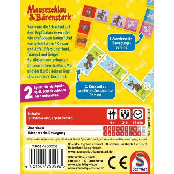 Schmidt Spiele Mauseschlau & Bärenstark: Fit und Clever, Kinderkartenspiel Versandkostenfrei