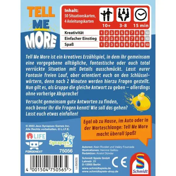 Schmidt Spiele Tell Me More, Kartenspiel Begrenztes Angebot