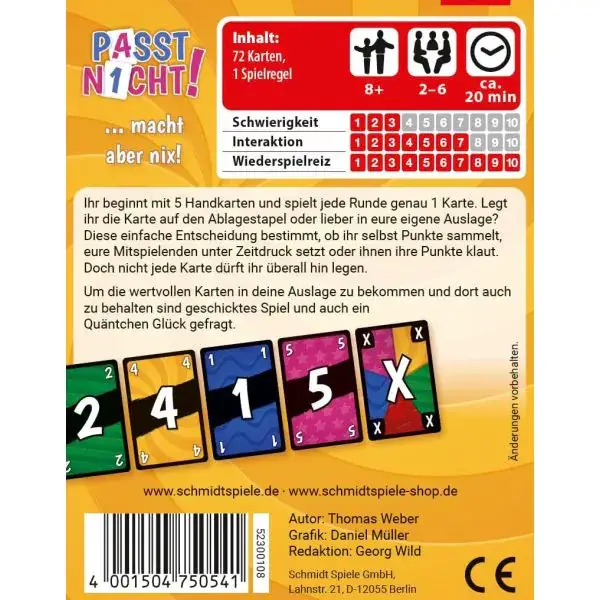 Schmidt Spiele Passt nicht!, Kartenspiel Online Shopping