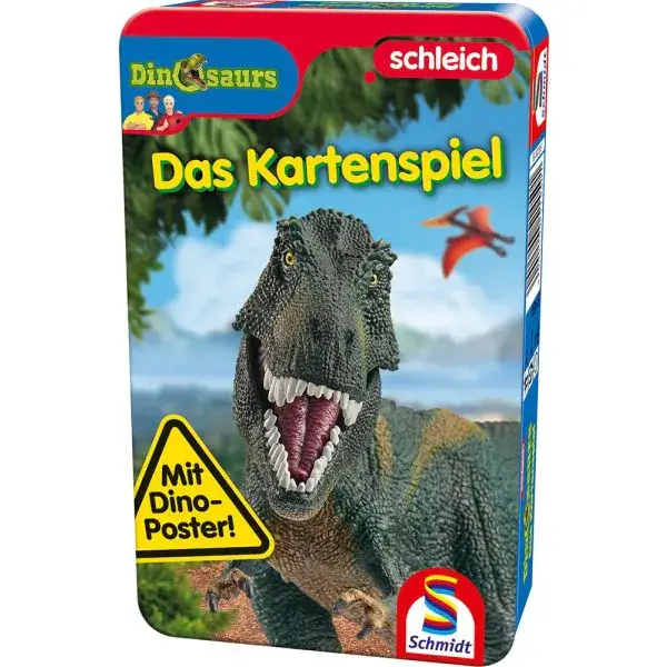 Schmidt Spiele Schleich ®: Dinosaurs – Das Kartenspiel in der Metalldose