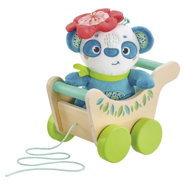 Schmidt Spiele TULIP'S GARDEN by SELECTA Soft Toy: Nachziehwagen mit Plüschfigur Tulip, 21 cm