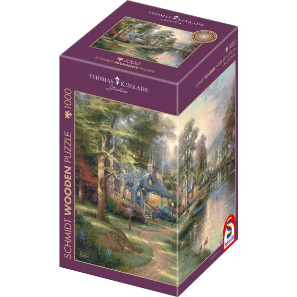 Schmidt Spiele Thomas Kinkade Studios: Dorf am See, 1.000 Teile Holzpuzzle
