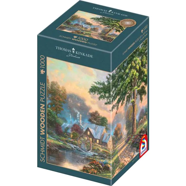 Schmidt Spiele Thomas Kinkade Studios: Am alten Mühlenbach, 1.000 Teile Holzpuzzle