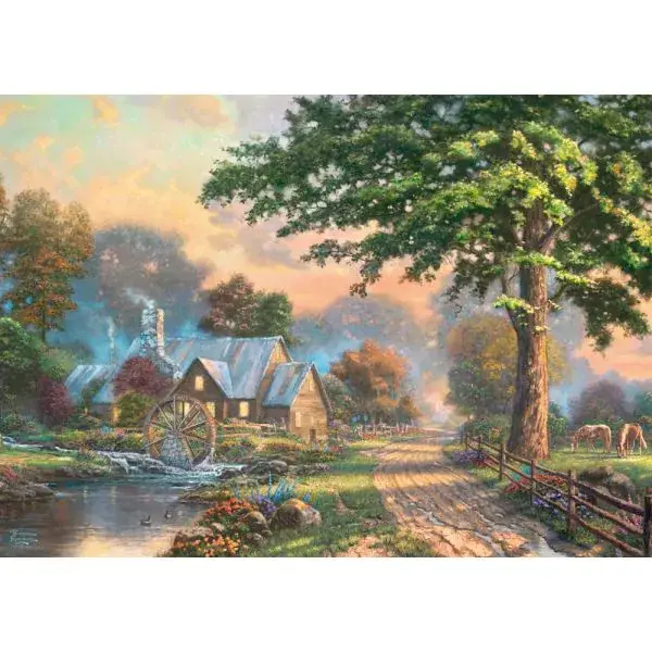 Schmidt Spiele Thomas Kinkade Studios: Am alten Mühlenbach, 1.000 Teile Holzpuzzle Rabatt
