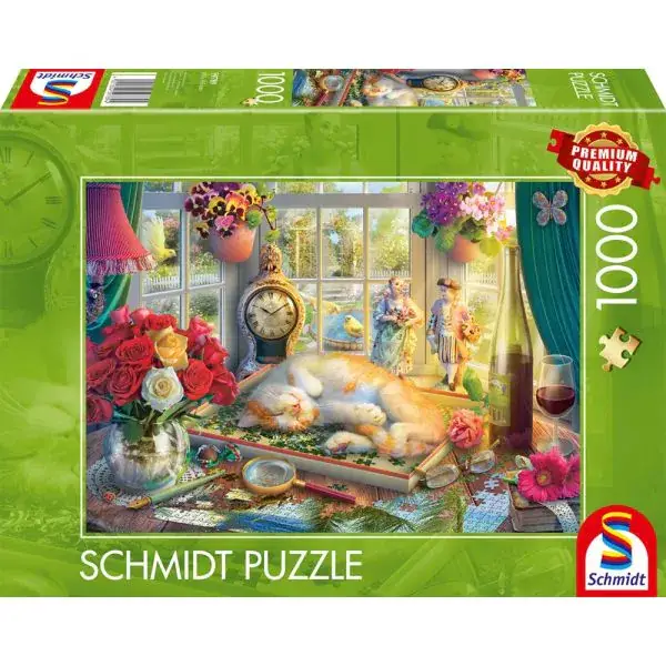 Schmidt Spiele Puzzlezeit mit Katze, 1.000 Teile Puzzle