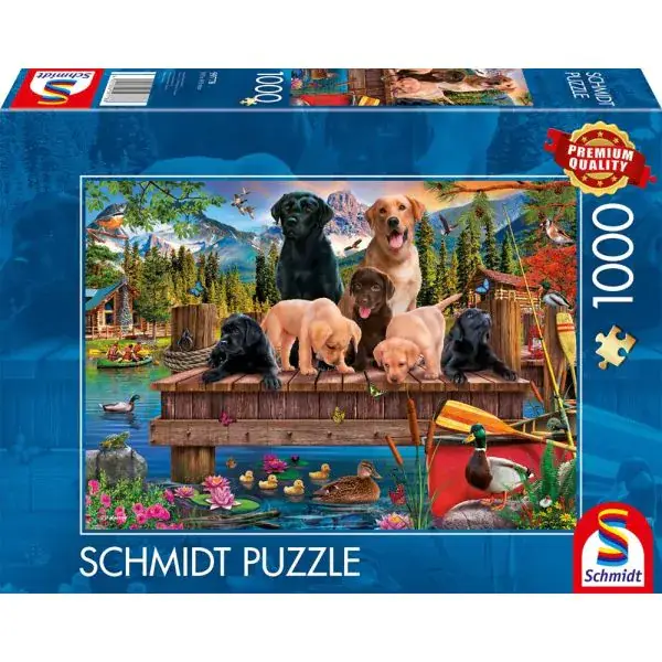 Schmidt Spiele Hundefamilie am See, 1.000 Teile Puzzle