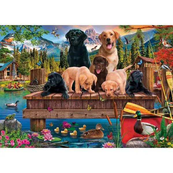 Schmidt Spiele Hundefamilie am See, 1.000 Teile Puzzle Weihnachtsangebot