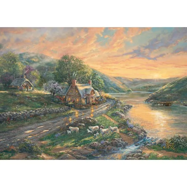 Schmidt Spiele Thomas Kinkade Studios: Tagesanbruch im Emerald Valley, 1.000 Teile Puzzle Muttertagsangebot