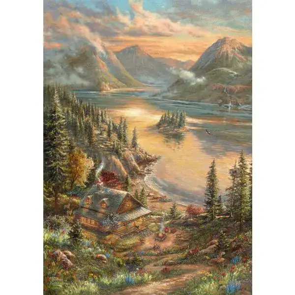 Schmidt Spiele Thomas Kinkade Studios: Pracht am Seeufer, 500 Teile Puzzle Valentinstagsangebot