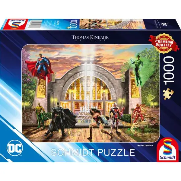Schmidt Spiele Thomas Kinkade Studios: DC Justice League - Hall of Justice, 1.000 Teile Puzzle