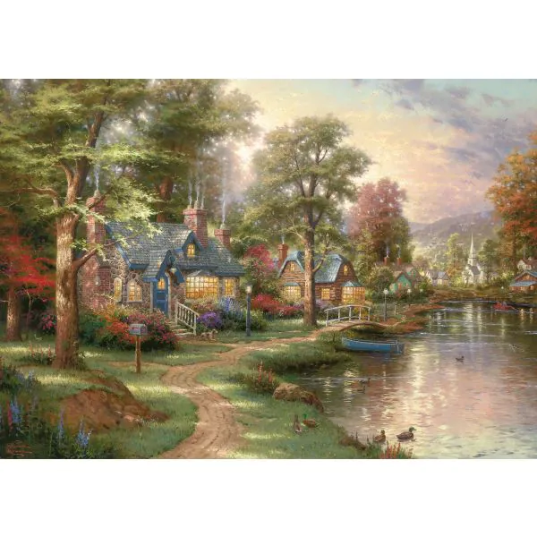 Schmidt Spiele Thomas Kinkade: Am See, 1.500 Teile Puzzle Räumungsverkauf