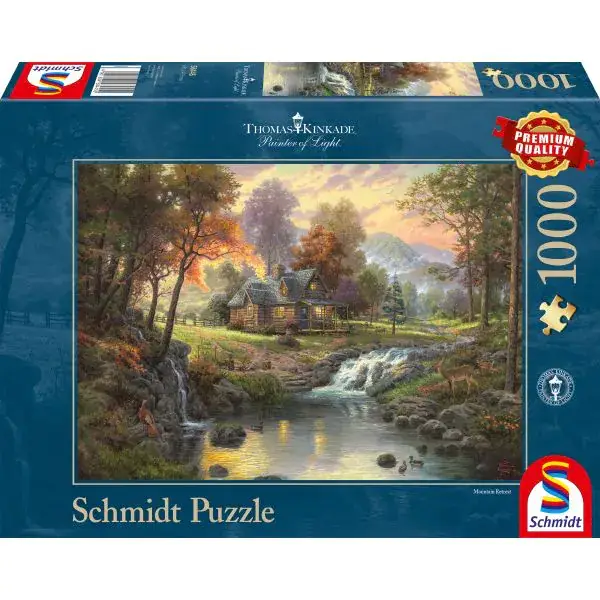 Schmidt Spiele Thomas Kinkade: Painter of Light - Holzhaus am Bach, 1.000 Teile Puzzle