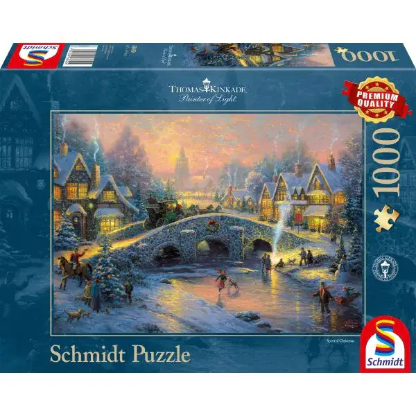 Schmidt Spiele Thomas Kinkade: Painter of Light - Winterliches Dorf, 1.000 Teile Puzzle