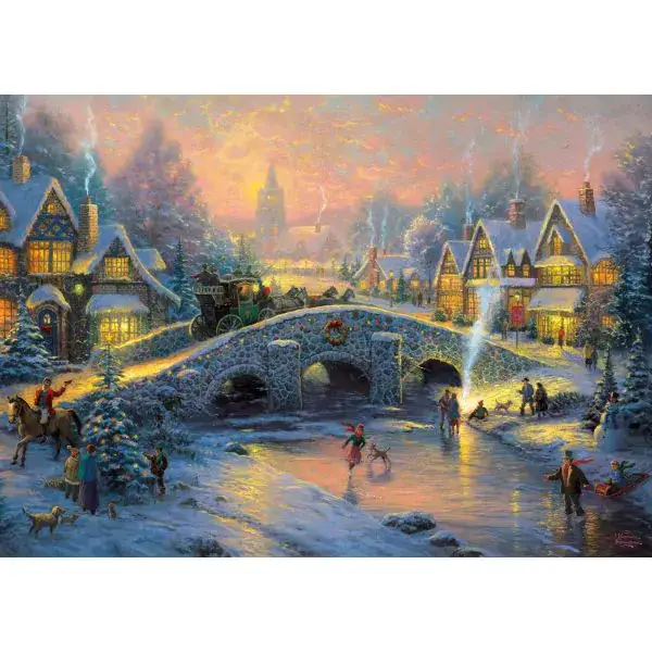 Schmidt Spiele Thomas Kinkade: Painter of Light - Winterliches Dorf, 1.000 Teile Puzzle VIP-Rabatte