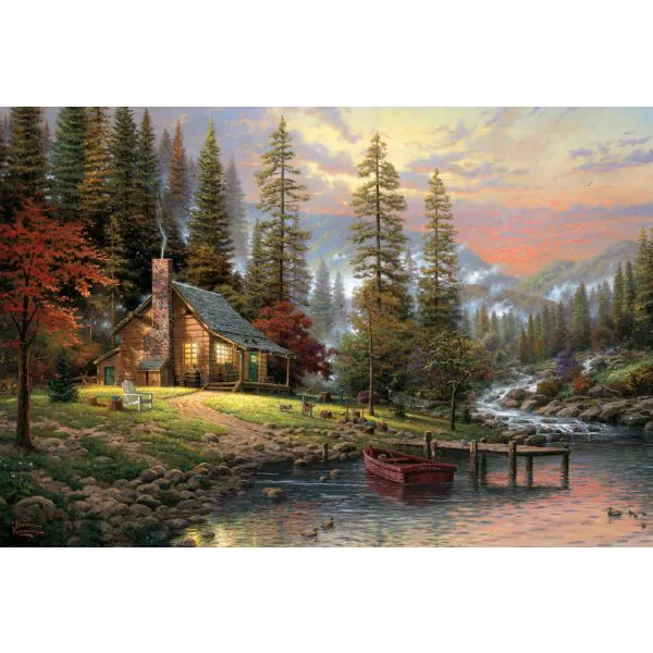 Schmidt Spiele Thomas Kinkade: Haus in den Bergen, 500 Teile Puzzle Tiefpreis