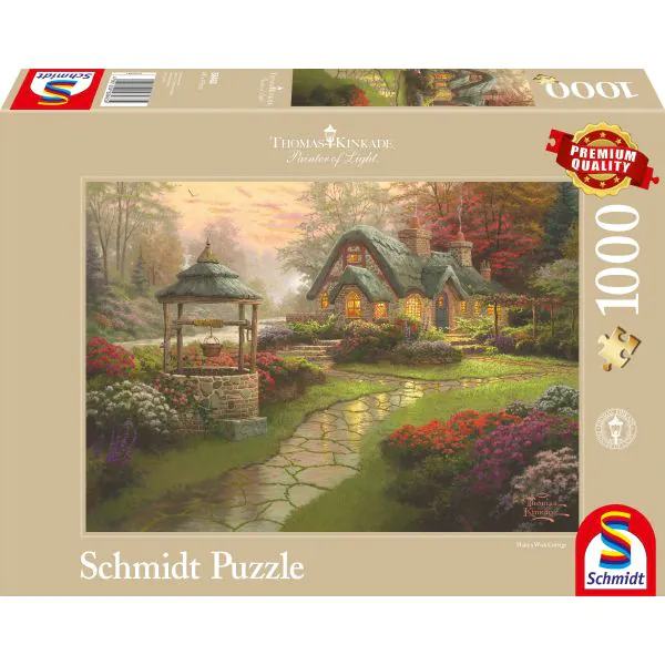 Schmidt Spiele Thomas Kinkade: Painter of Light - Haus mit Brunnen, 1.000 Teile Puzzle