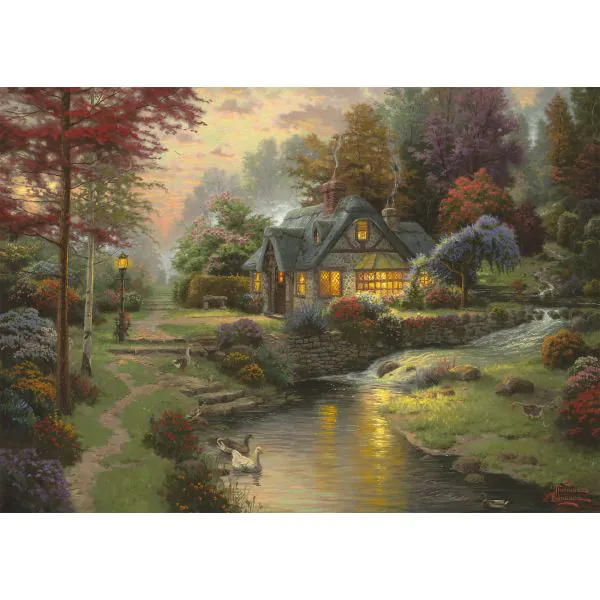 Schmidt Spiele Thomas Kinkade: Painter of Light - Friedliche Abendstimmung, 1.000 Teile Puzzle Begrenzte Freigabe