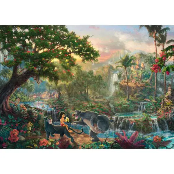 Schmidt Spiele Thomas Kinkade: Painter of Light - Disney Dschungelbuch, 1.000 Teile Puzzle Letzter Tag