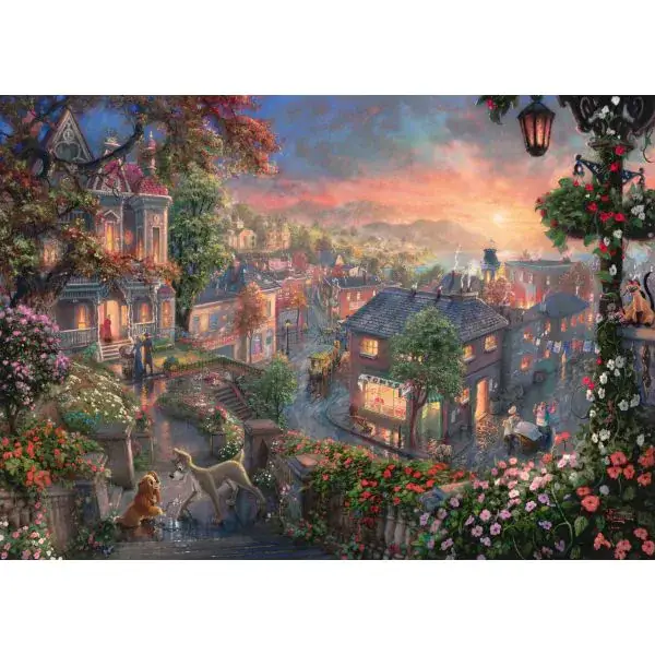 Schmidt Spiele Thomas Kinkade Studios: Painter of Light - Disney Susi und Strolch, 1.000 Teile Puzzle Vierteljährliche Förderung